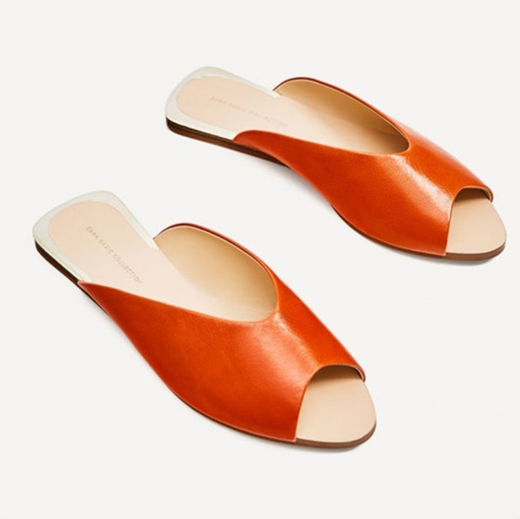 zara orange sandals